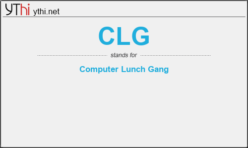 What does CLG mean? What is the full form of CLG?