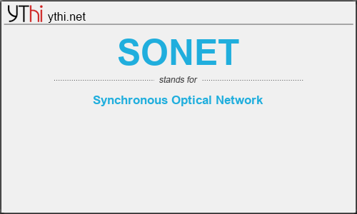 What does SONET mean? What is the full form of SONET?