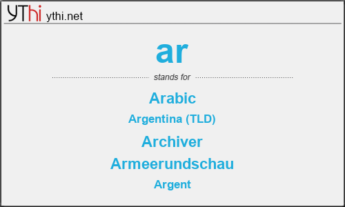 What does AR mean? What is the full form of AR?