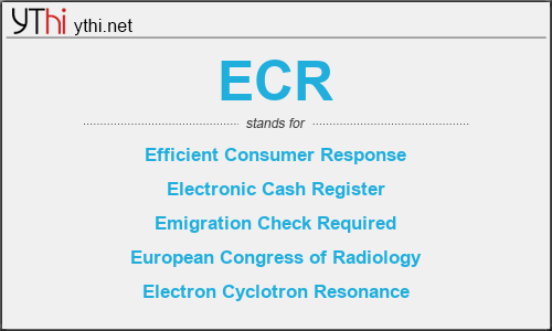 What does ECR mean? What is the full form of ECR?