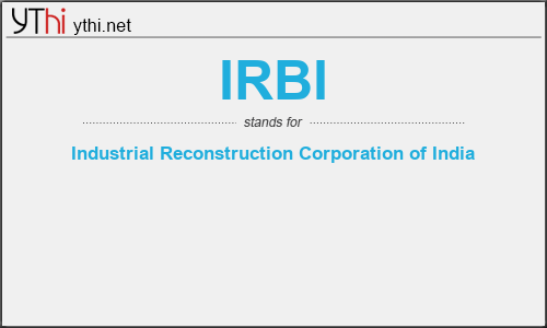 What does IRBI mean? What is the full form of IRBI?