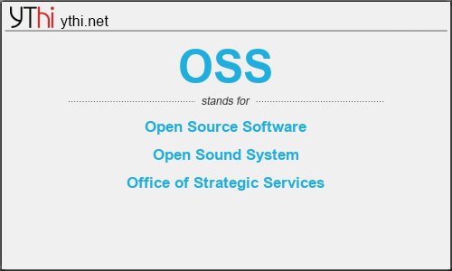 What does OSS mean? What is the full form of OSS?