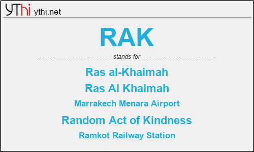 What does RAK mean? What is the full form of RAK?