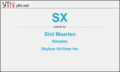 What does SX mean? What is the full form of SX?