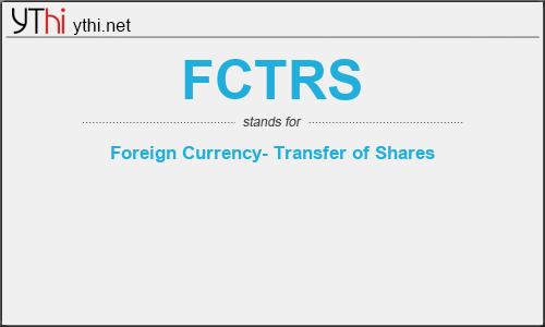 What does FCTRS mean? What is the full form of FCTRS?