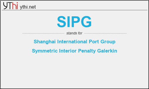 What does SIPG mean? What is the full form of SIPG?