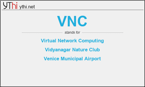 What does VNC mean? What is the full form of VNC?