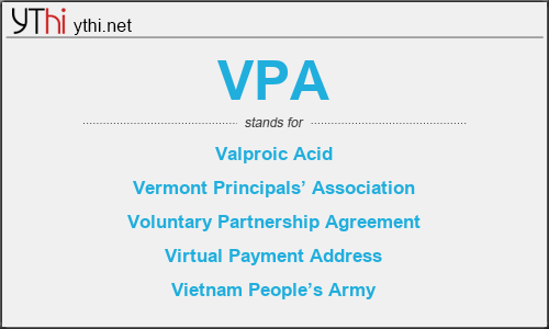 What does VPA mean? What is the full form of VPA?