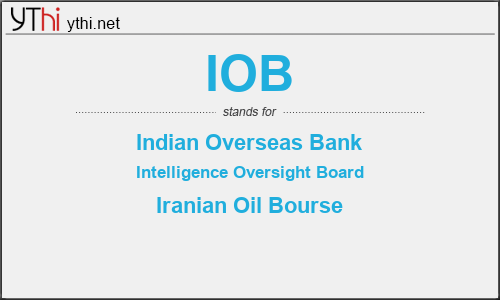 What does IOB mean? What is the full form of IOB?