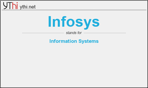 What does INFOSYS mean? What is the full form of INFOSYS?