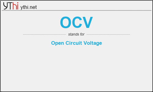 What does OCV mean? What is the full form of OCV?