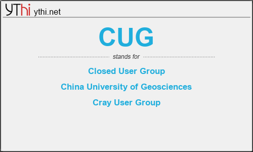 What does CUG mean? What is the full form of CUG?