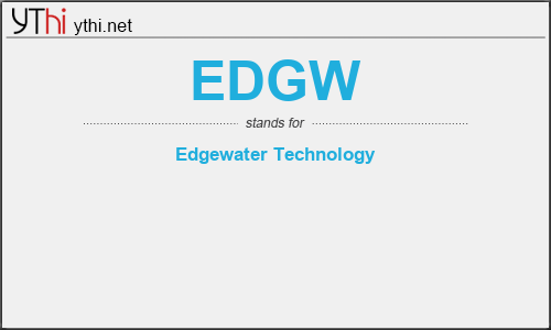 What does EDGW mean? What is the full form of EDGW?