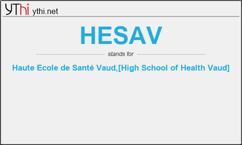 What does HESAV mean? What is the full form of HESAV?