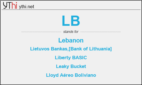 What does LB mean? What is the full form of LB?