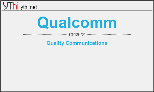 What does QUALCOMM mean? What is the full form of QUALCOMM?
