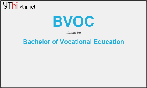 What does BVOC mean? What is the full form of BVOC?