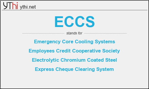 What does ECCS mean? What is the full form of ECCS?