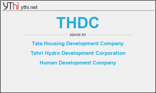 What does THDC mean? What is the full form of THDC?