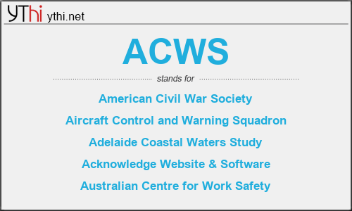 What does ACWS mean? What is the full form of ACWS?