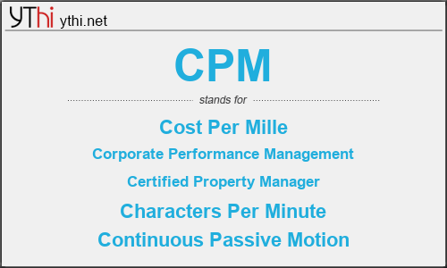 What does CPM mean? What is the full form of CPM?