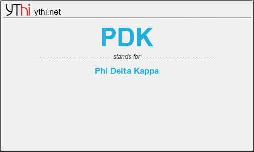 What does PDK mean? What is the full form of PDK?