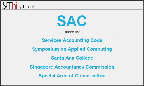 What does SAC mean? What is the full form of SAC?