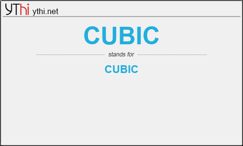 What does CUBIC mean? What is the full form of CUBIC?