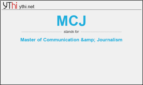 What does MCJ mean? What is the full form of MCJ?