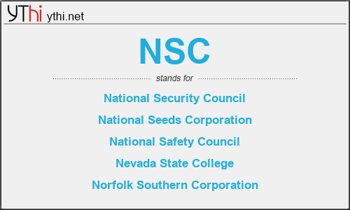 What does NSC mean? What is the full form of NSC?
