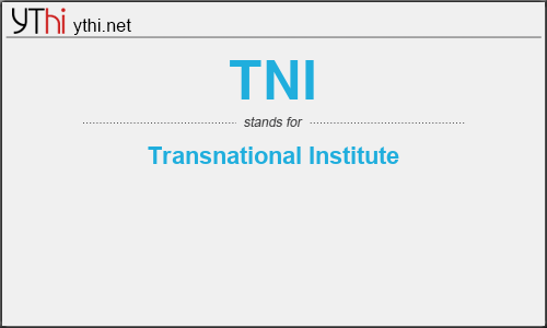What does TNI mean? What is the full form of TNI?