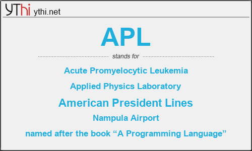 What does APL mean? What is the full form of APL?