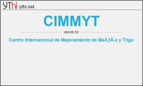 What does CIMMYT mean? What is the full form of CIMMYT?