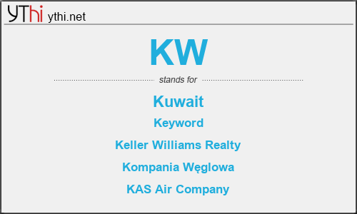 What does KW mean? What is the full form of KW?