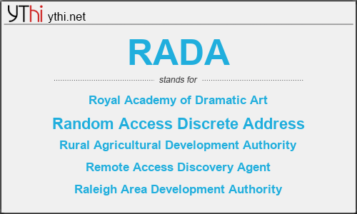 What does RADA mean? What is the full form of RADA?