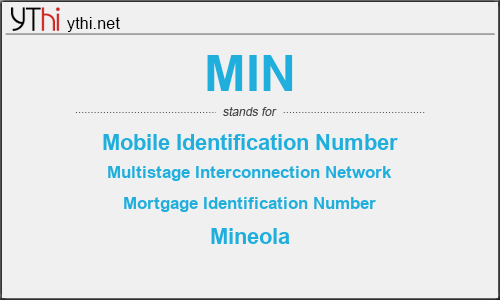 What does MIN mean? What is the full form of MIN?