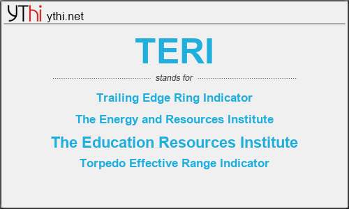 What does TERI mean? What is the full form of TERI?