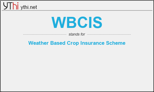 What does WBCIS mean? What is the full form of WBCIS?