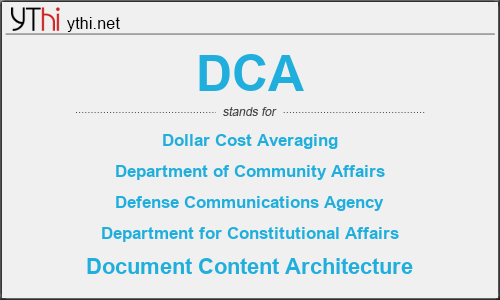 What does DCA mean? What is the full form of DCA?