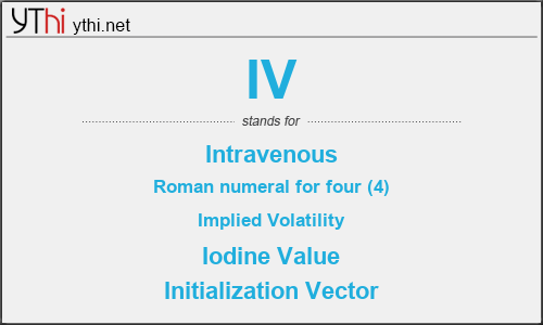 What does IV mean? What is the full form of IV?