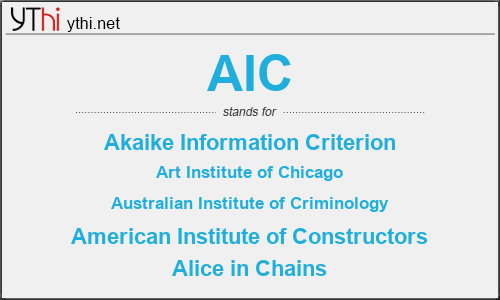 What does AIC mean? What is the full form of AIC?
