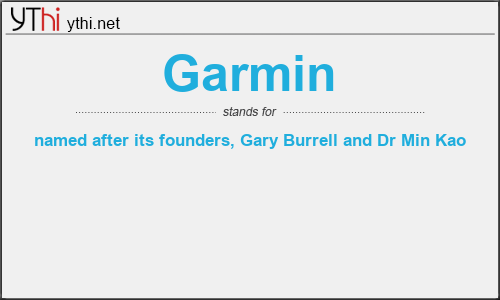 What does GARMIN mean? What is the full form of GARMIN?