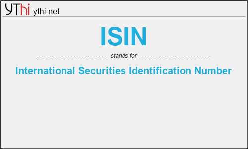 What does ISIN mean? What is the full form of ISIN?