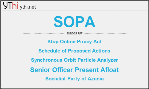 What does SOPA mean? What is the full form of SOPA?