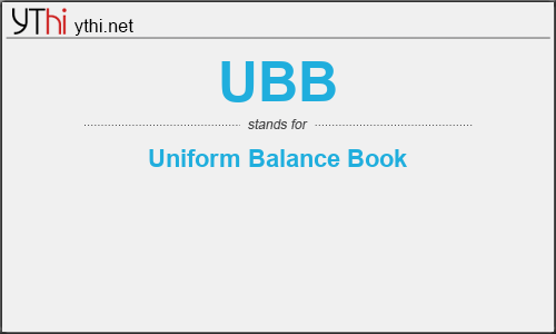 What does UBB mean? What is the full form of UBB?