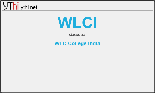 What does WLCI mean? What is the full form of WLCI?