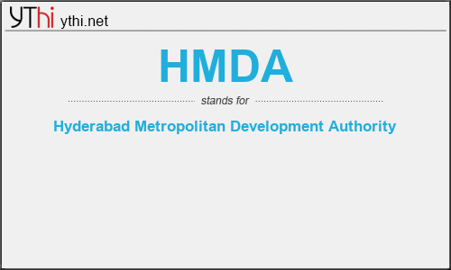 What does HMDA mean? What is the full form of HMDA?