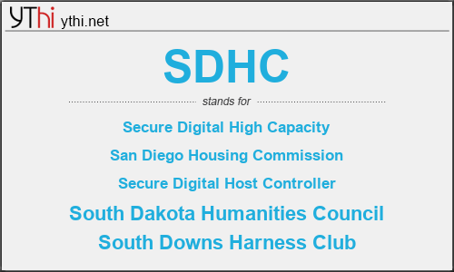 What does SDHC mean? What is the full form of SDHC?