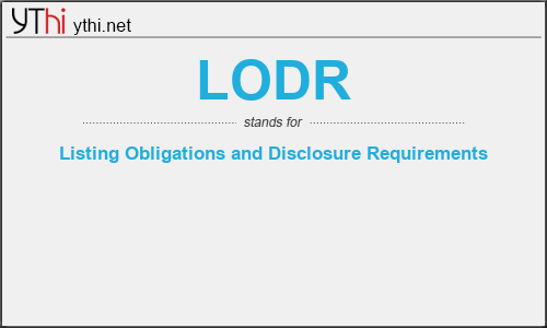 What does LODR mean? What is the full form of LODR?