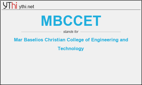 What does MBCCET mean? What is the full form of MBCCET?